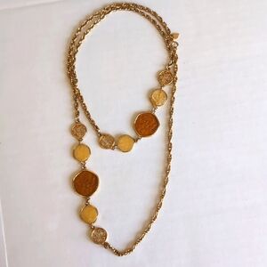 Vintage 1970s Sarah Coventry Taste of Honey Gold Tone Chain